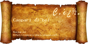 Caspari Ábel névjegykártya